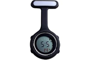 Profusion circle Reloj de enfermera con pantalla digital de silicona, broche paramédico para el cuidado de la salud