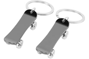 Wakauto Schlüsselanhänger Skateboard Gravur,2er Set Silber Finger Skateboard Schlüsselanhänger Flaschenöffner Rot Dekorative Skateboard Shaped Anhaenger Schluesselanhaenger Stay Safe mit Gravur