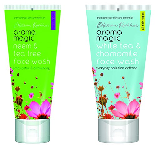 Aroma Magic Neem and White Face Wash Combo, 100 ml (Set of 2)