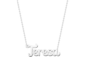 cotigo Collana con Nome in Acciaio Inossidabile - Ciondolo con Nome Personalizzato Collana in Argento o Dorate - Regali Personalizzati per Le Donne San Valentino amore