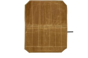 ANBOO Chefs Knife Roll Bag, Heavy Duty 16OZ Waxed Canvas Knife Bag, Waterprrof 7 Slots Chef Knife Bag, Portable Knife Case Knife Wallet Cutlery Tool Roll Case for Camping, Hiking (Brown)