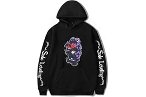 Sageam Solo Leveling Hoodie Anime Sweatshirt Sung Jin-Woo Felpe con Cappuccio Unisex Cartoon Pullover con Maniche Lunghe