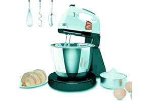 KISEELY Batteurs sur socle, 7 vitesses avec bol en acier inoxydable 3QT, batteur sur socle et à main avec crochet pétrisseur, fouet, batteur mélangeur pour la cuisson (ER2)