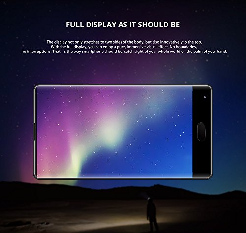 DOOGEE MIX - 5,5 Zoll AMOLED Bildschirm Blende-weniger Android 7.0 4G Smartphone, Helio P25 Octa Core 2.5GHz 6GB RAM + 64GB ROM, 5MP Front Kamera + Dual Heckkamera (8MP + 16MP) - Schwarz