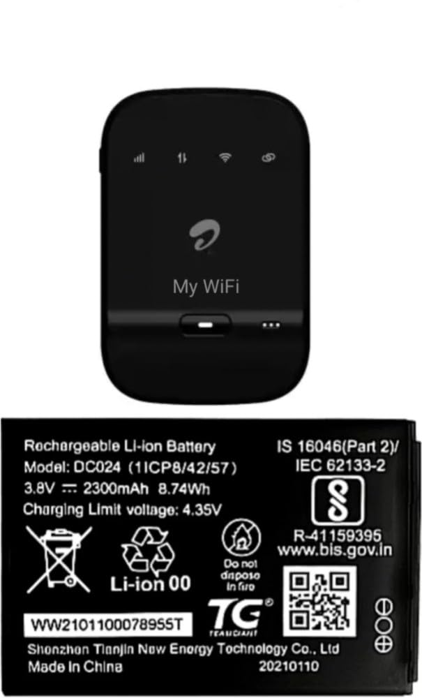 Reliable Power with Original DC024 WD670 Battery for JioFi and Airtel Hotspots