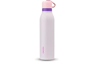 Owala FreeSip Twist Insulated Stainless Steel Water Bottle with Straw for Sports and Travel, 710ml, Pink, Purple (Dreamy Field)