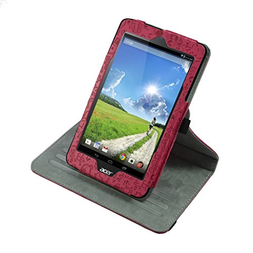 Acer ICONIA ONE 7 B1-750 Drehbares hülle,Mama Mouth 360°ROTATION Drehbares Standfunktion hülle mit Schöne Muster für Acer ICONIA ONE 7 B1-750 Tablet-PC,Pink - 4