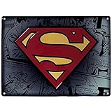 DC Comics - Superman MAN OF STEEL -  - Cartel De chapa 3d logotipo - 38 x 28 cm