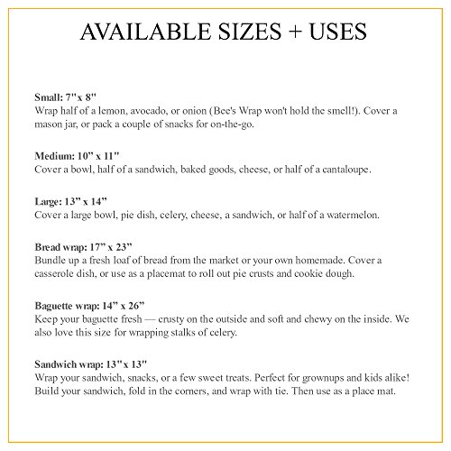 Bee’s Wrap Bienenwachstücher 3er Set (Small, Medium, Large) – Die umweltfreundliche Alternative zu Plastikfolie - 5