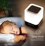 Nachttischlampe, S7 SEVEN Bluetooth-Lautsprecher Berührungssensor Atmosphere Beleuchtung Dimmbar RGB Farbwechsel Nachtlicht mit Musik-Player, Wecker Intelligente Voice-Erinnerung - 6