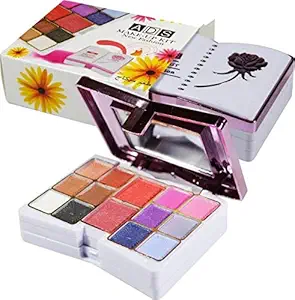 GlavonADS All in one Makeup Kit for Women|12,Eye Shadow|3,Lip Color|2,Blusher|2,Face Powder|3,Sponge/Puff/Brushes| Along with 1 Pair Gold Plated Earing - (Twin Pack of 2)