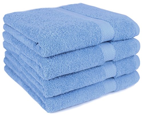 Betz 4 Stück Handtücher Größe 50×100 cm 100% Baumwolle Set Handtuch Premium Farbe hellblau - 2