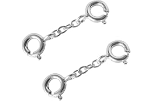 Koprek 925 Sterling Silver Necklace Extenders, Double-Link Extension Chain Bracelet Extender Silver, Necklace Extender Silver for Making DIY Handmade Bracelet, Necklace/Suspender