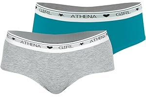 Girl by Athena - Boxers Fille - Douceur Coton LQ48 - Uni (Lot de 2)