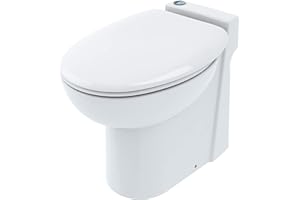 Aquacompact Start - WC Broyeur Double Chasse Économique, Abattant Frein de Chute Antibactérien, Installation Facile, Relevage 3m Vertical, 30m Horizontal, 500W, Fabrication Française, Garantie 2 Ans