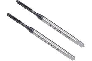 CoCud Spirale pointe Taraud, Métrique M2 x 0,4 Filetage, TICN Revêtu Haute Vitesse Acier DIN371/376 Vis Fraisage Filetage Taraud - (Applications: pour Taraudage Perçage Machine), 2 Pcs