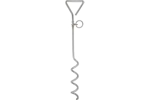 TRIPLE A ONLINE LTD PET Dog 16" Camping Ground TIE Out Metal Screw Stake Spike Pole