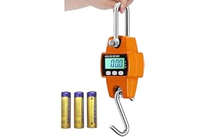 LICHUXIN 300 Kg Portátil Báscula Digital Para Colgar 600 Lb Mini Escala De Grúa Colgante Pantalla LCD Para Granja, Pesca, Mraket Y Fábrica (Color : Orange)