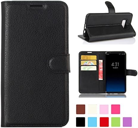 Galaxy S8 Case, Shanlove Premium Leather Wallet Flip Open Pocket ID Credit Card Holders Protective Case Cover [Card Slots] [Magnetic Closure] for Samsung Galaxy S8, Black