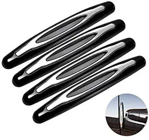 Jukkre 4Pcs Car Door Protection Bumper, Car Door Edge Guard Protector Anti-rub Anti-Collision Protector Universal Car Rearview Mirror Edge Protection Anti-Scratch Trucks, SUV Decorative Strip || Black