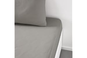 TODAY Essential - Drap Housse 90X190 cm 1 Personne 100% Coton Uni, Dune