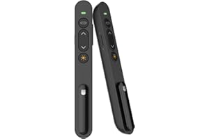 AUTOYET Presentation Clicker Pointer, Wireless Presenter Remote with Red Light, Hyperlink, Volume Control, 2.4GHz PowerPoint Clicker Slide Advancer for Mac, Computer, Laptop(1PCS)