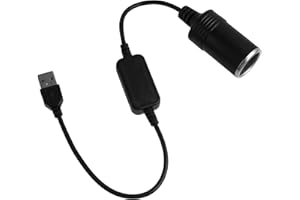 SUPECESORIO USB C Macho a 12V Coche Encendedor Convertidor Cable de Alimentación, Puerto USB a Cable de Adaptador de Convertidor de Enchufe, de Voltímetro para Cámara de Coche GPS Grabadora de Coche etc