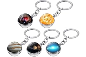 Toyvian Abschluss-Absolvent Schlüsselanhänger 5 Stücke Schlüsselanhänger Planeten Design Kreative Zeit Edelstein Keychain Tasche Hängen Anhänger Weltraumspielzeug