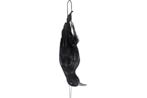 NLDGR Realistic Hanging Dead Crows, Lifesize Black Feathered Crow Fake Black Crows for Garden Halloween Decorations(#1)