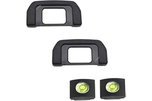 ULBTER oculaire Œilleton pour Nikon D7500 Eyecup Viseur DK-28 Eyecup with Bubble Spirit Level Hot Shoe Cover (Lot de 2)