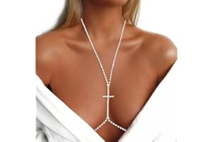 Sethain Bohème Cristal Chaîne de Poitrine Argent Traverser Strass Chaînes de Soutien-Gorge Bikini Bijoux de fête pour Les Femmes et Les Filles