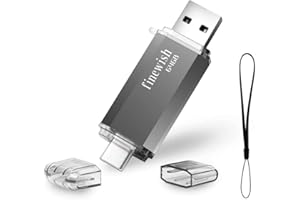 GEWEO Pamięć USB typu C 64 GB, 2 w 1 typ C 64 giga Pen Drive USB C Flash Drive PC/New MacBook/Tablet/Smartphone Huawei, Xiaomi, (szary)