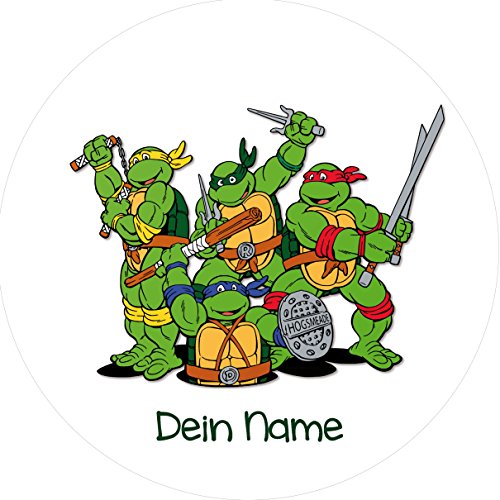 Preisvergleich Produktbild Tortenaufleger Ninja Turtles1 mit Wunschtext / 20 cm Ø