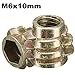 Produktbild ChaRLes 5Pcs M6x10mm Hex-Antriebs Schraube im GewindeEinsatz für Holztyp E