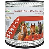 Weidezaunseil Weidezaunlitze Kordel EIDER NON PLUS ULTRA 6 mm, 200m lang - mit nur 0,117 Ohm/m extrem Leitfähig - äußerst Robust mit einer Bruchlast von 450 kg!