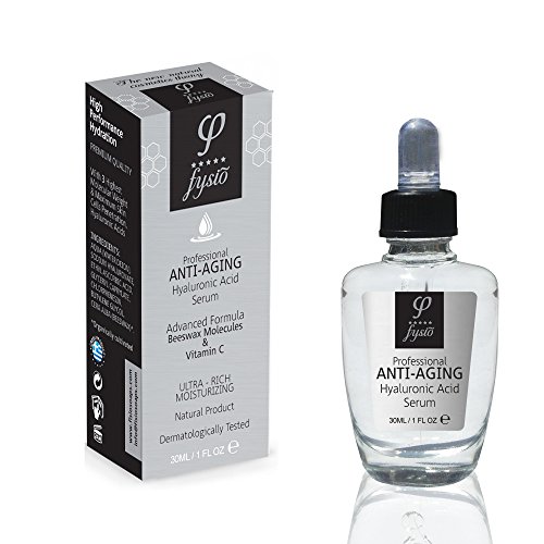 Anti Ageing Serum With 3 Different Types Of Highest Quality Hyaluronic Acids, Organic Beeswax & Vitamin C For Maximum Skin Cells Penetration - 30ml - For Face & Neck - For Men & Women - Antioxidant Protection - Prevents And Reduce The Appearance Of Fine Lines And Wrinkles - Boosts Collagen Production - Smoother And Brighter Skin - Protects And Nourishes The Skin. Premium Quality