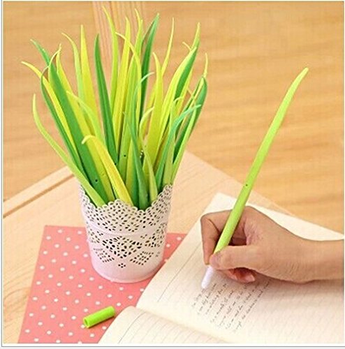 Katomi Blatt, Forest Green Grass Klinge Gras Silikon-Kugelschreiber, schwarze Tinte, 12-er Packung, getragen werden