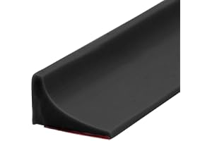 DECORDWELL 2M Barrera Agua Ducha, Tira Impermeable Sellado Embellecedor Copete Encimera Cocina, Barrera de Agua Autoadhesivo, Tira De Silicona Tope Agua Flexible para Baño Suelo, Lavabo, Bañera (Negro)