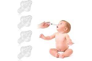 URAQT Embouts Nasaux en Silicone, 4PCS Embout d'Aspiration Nasale en Silicone Nettoyable et Réutilisable, Mouché-Bébé Irrigateur Nasal, Seringue nasale bebe, Transparent, A