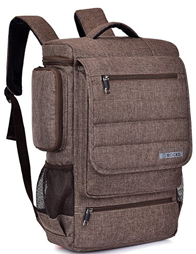 Laptop Rucksack, BRINCH Anti-Träne geräumig Reise Knapsack Rucksack Hikingtasche Studenten College Schulter Rucksack für 17 - 17,3 Zoll Laptop / Notebook / Macbook Computer, Braun