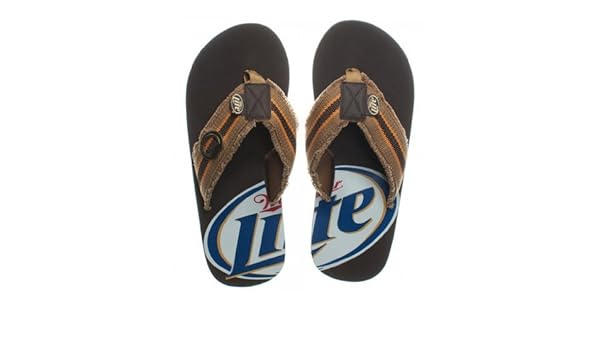miller lite flip flops with bottle opener
