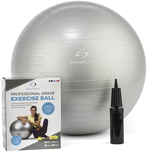 Starwood Sports ® - Pelota de Ejercicio (65 cm), Color Plateado