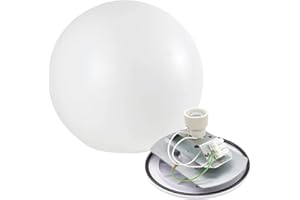 RALERTREIK Farola Jardin Difusor Bola Lampara Exterior (Difusor 45 cm + Base E-27) Farolas Exterior Jardin, Globo Difusor Bola Farola Polietileno Blanca para Exterior Luz de Jardin Patio Luces Exteriores