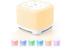 OQIMAX Machine à Bruit Blanc, 40 sons Apaisants, 7 Veilleuse, Machine à Bruit de Dormir pour Bébé Adulte Enfant, Minuterie et Fonction de Mémoire, USB, Sommeil, Maison, Bureau, Voyage