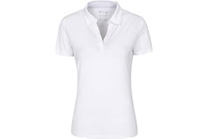 Mountain Warehouse Womens UV Polo - UV Protection Ladies T-Shirt, V Neck Top, Lightweight Tee Shirt - for Spring Summer Running, Hiking & Outdoors