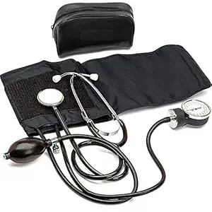 MCP Blood Pressure Monitor Sphygmomanometer with stethoscope Aneroid Type Manual Blood pressure monitor with stethoscope (Black)