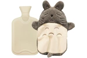 PASLFC Wärmflaschen Kuscheltier,Wärmflasche Mit Bezug, Wärmflasche Groß 1L Auslaufsicher,Cartoon Heißwasserflasche, Bettflasche,Heißer Wasserbeutel,Gummi Wärmeflasche, Wärmflaschen Tier