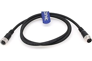 Eonvic Câble de capteur industriel M12 4 broches mâle vers femelle M12 A code droit aviation connecteur moulé câble électrique Profibus