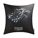 Envío por USPS artoutletmf a casas de juego de tronos Stark Winter Is Coming 8 funda de almohada personalizada algodón Decor fundas de cojín 18 x 18 pulgadas
