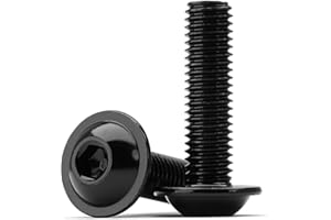 KONGKI (30 pezzi) Viti a Brugola Viti M5 a Testa Bombata M5 x 25 mm Flangia Esagono Incassato Viti a Macchina 304 Acciaio Inox Nero Filettatura Completa